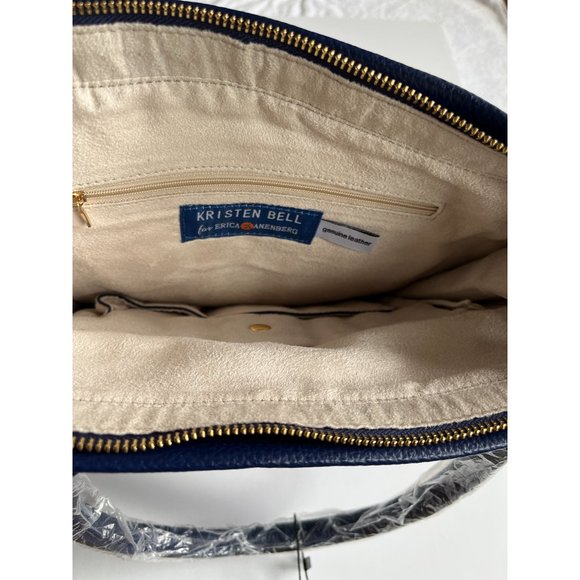 Kristen Bell for Erica Anenberg | Dark Blue Leather Purse w/Long Strap - Picture 5 of 8